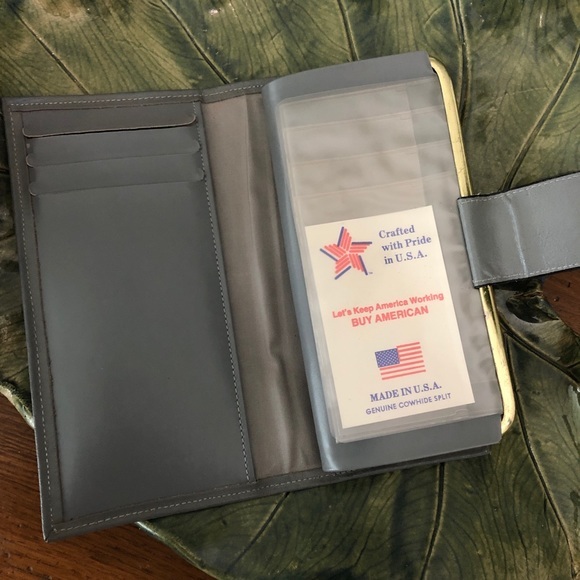 Vintage genuine cowhide split clutch wallet made in USA - Picture 5 of 6